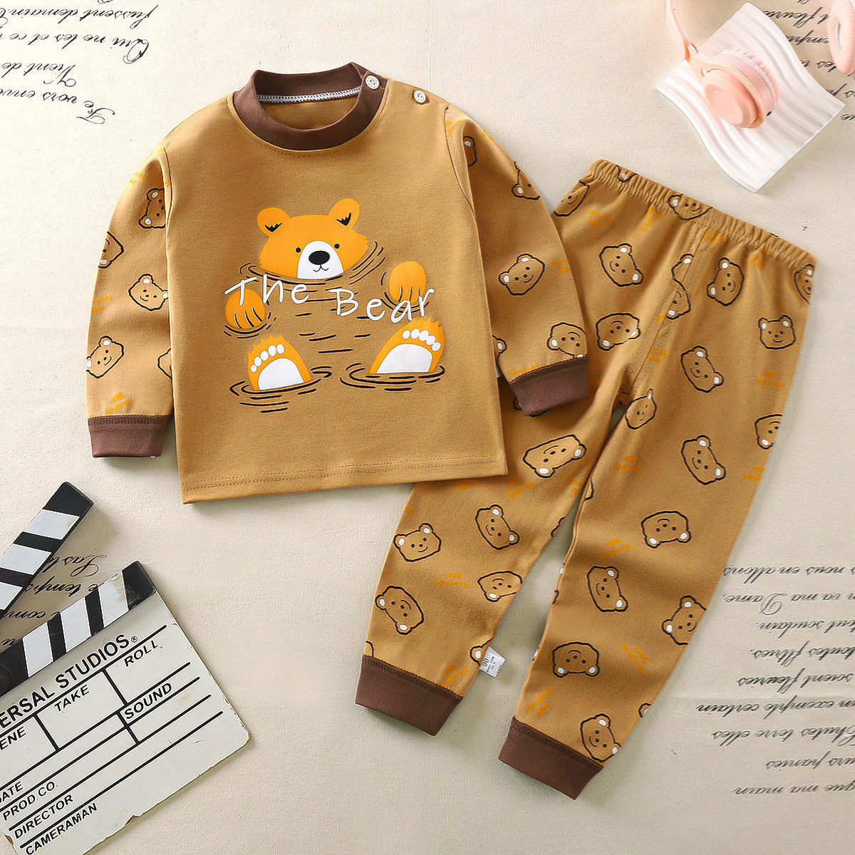 Children's underwear set pure cotton pajamas for boys full print cartoon pattern