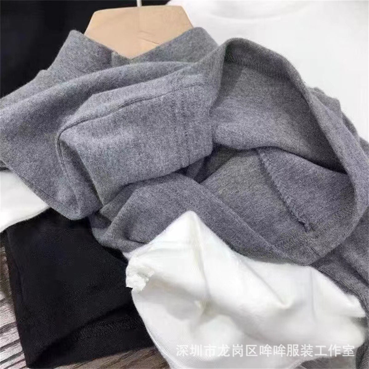 Winter simple letter style plus velvet half turtleneck bottoming shirt for boys and girls