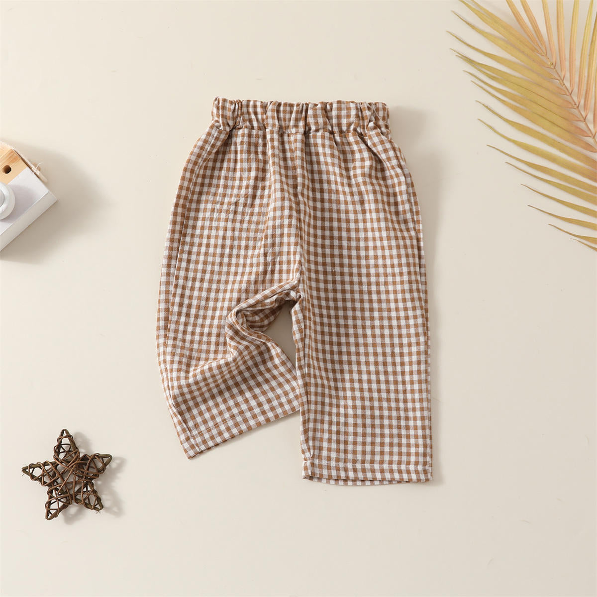 Baby and Toddler Duck Long Sleeve Romper Plaid Trousers Two-piece Set