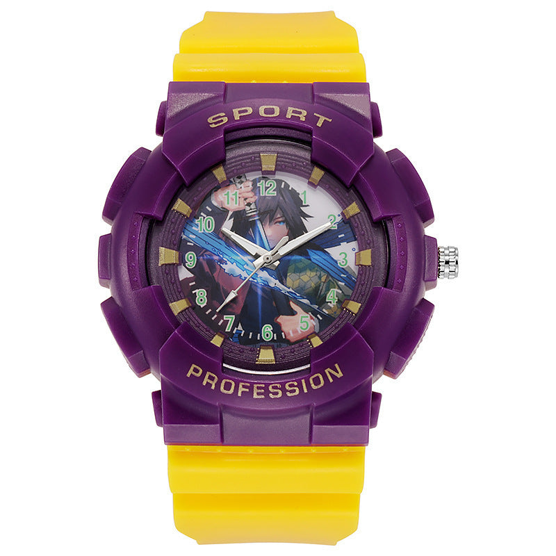 Children's Boys One Piece Cartoon Outdoor Multi-Function Sports Quartz Watch