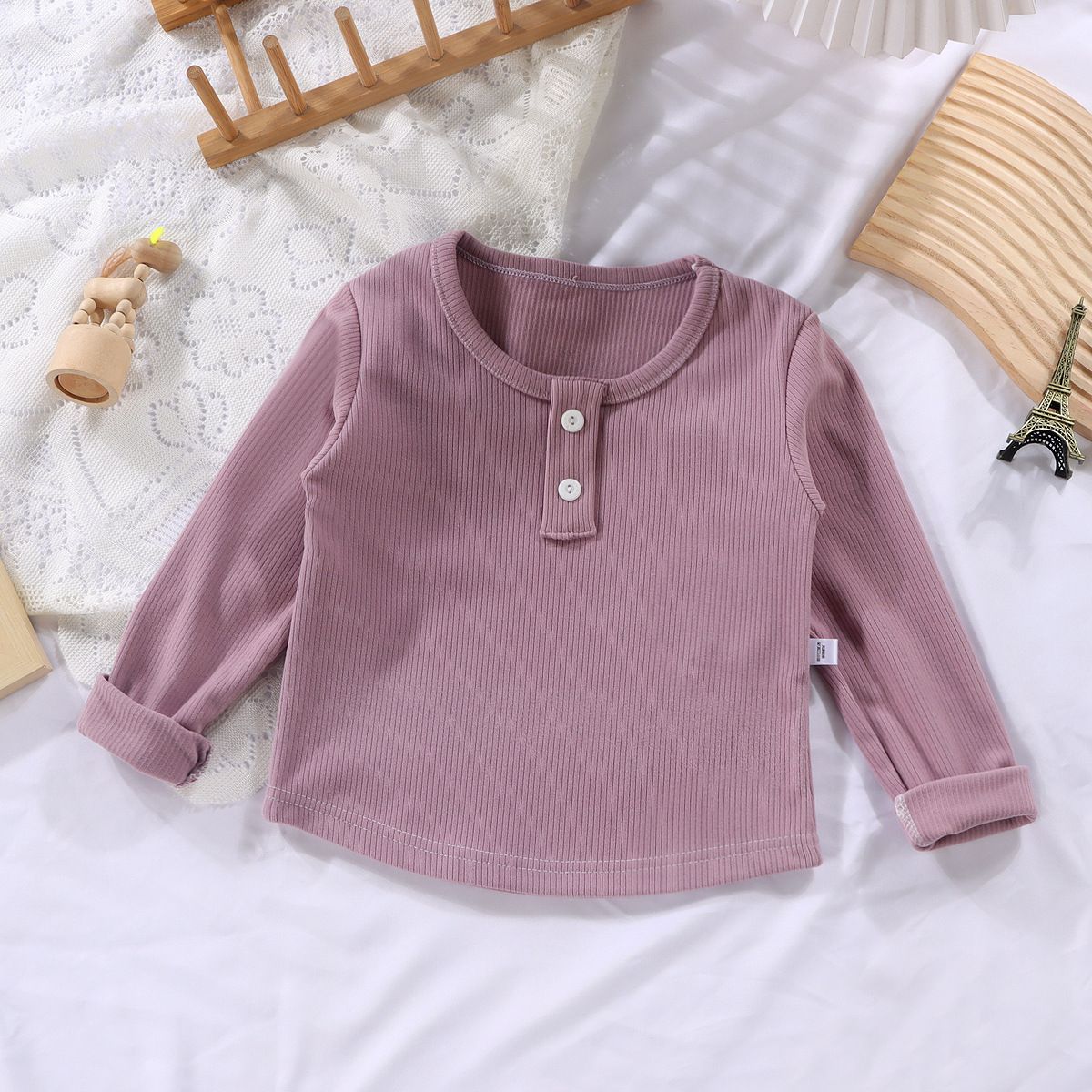 Spring and autumn inner round-neck ribbed velvet autumn clothing children's bottoming shirt boys and girls baby long-sleeved all-match tops single piece