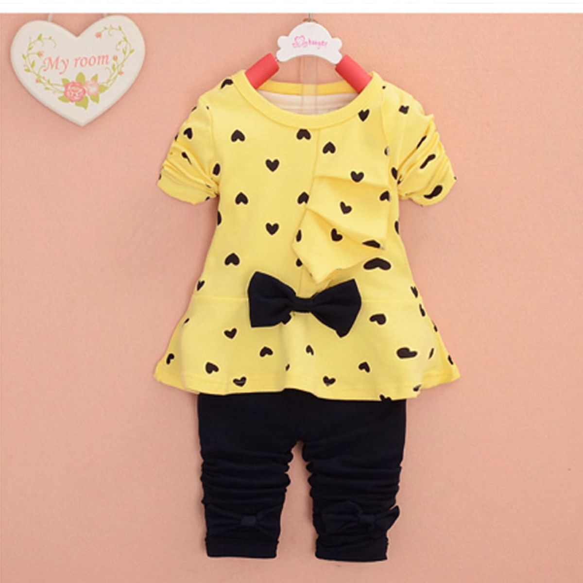 Love bow girl suit princess children autumn suit children suit