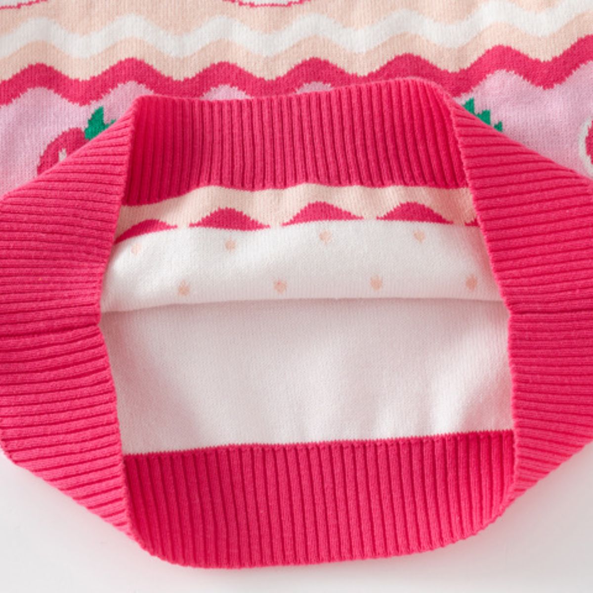 Girls' strawberry bear bottoming sweater