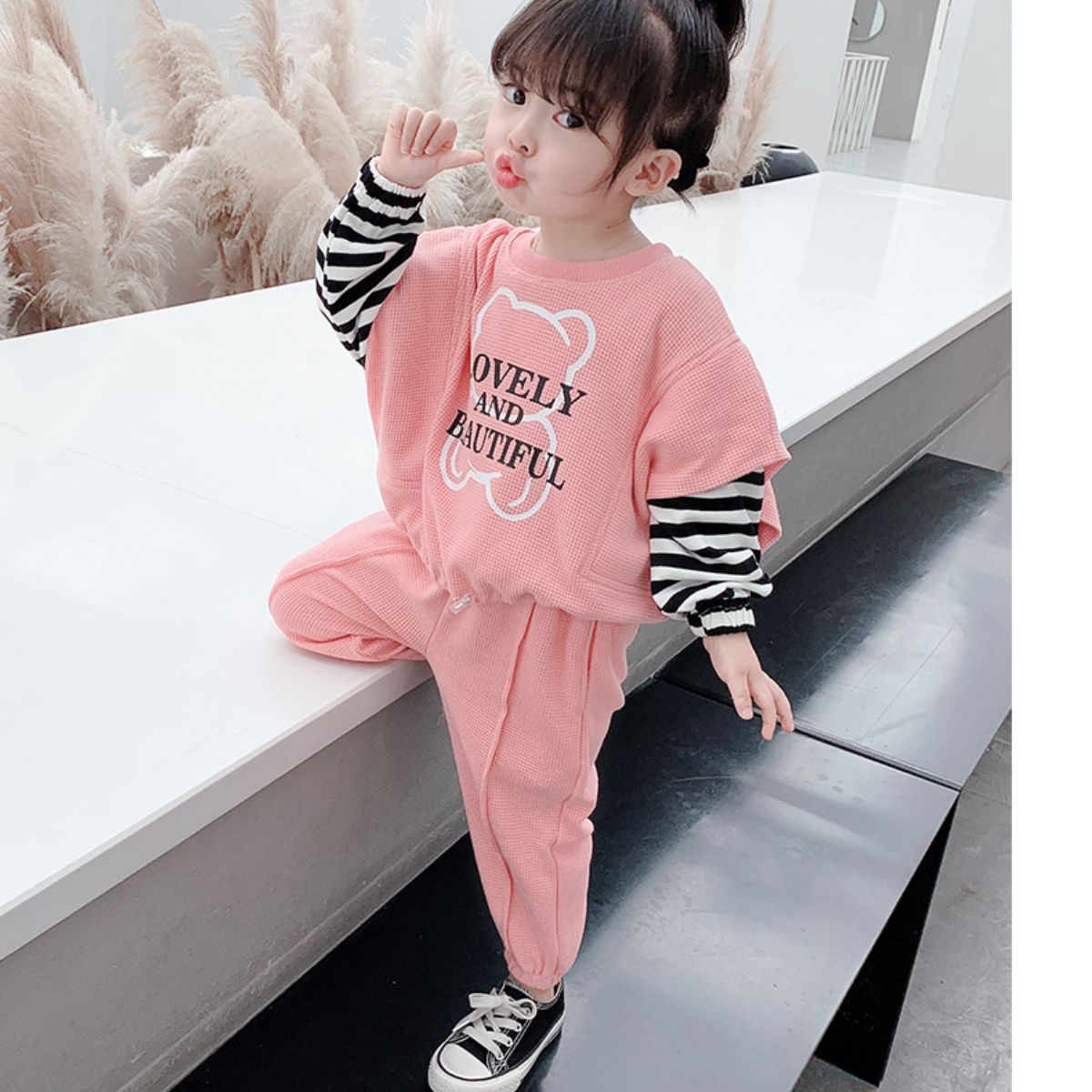 Girls suits new style children's two-piece suits clothes children's fashionable baby girl autumn clothes