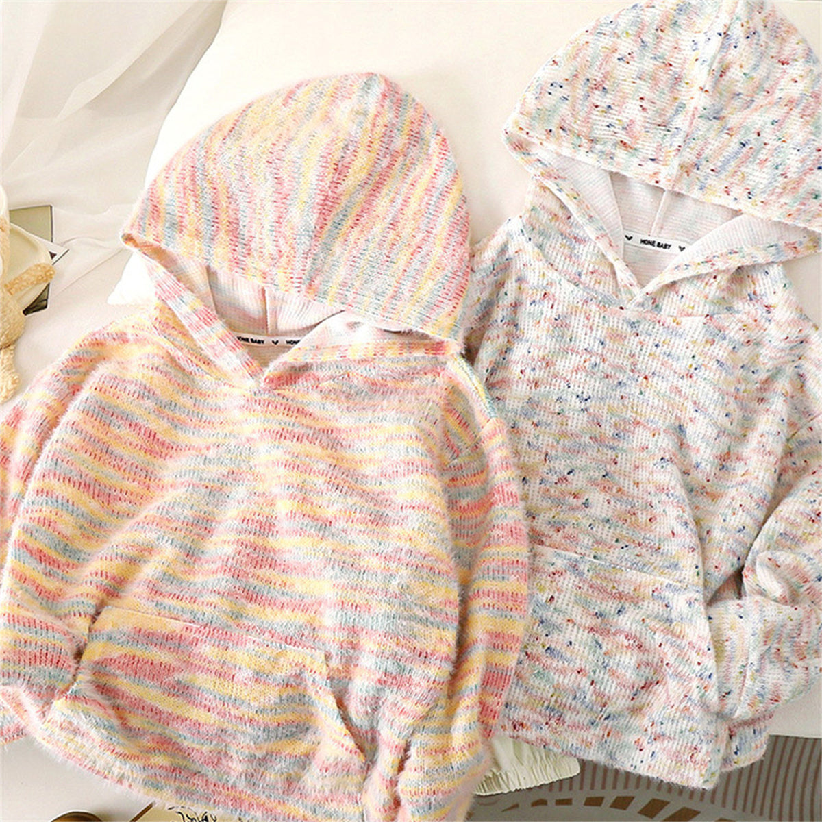 Children's knitted hooded sweater autumn and winter girls cute coat