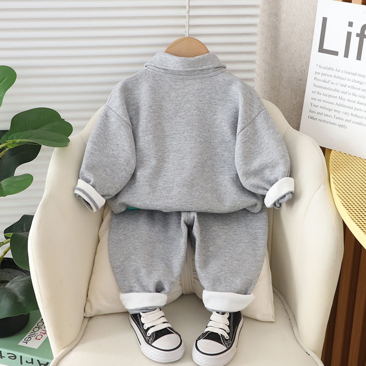 Boys autumn casual suit new style baby spring and autumn infant children sweater Polo shirt two-piece suit trendy