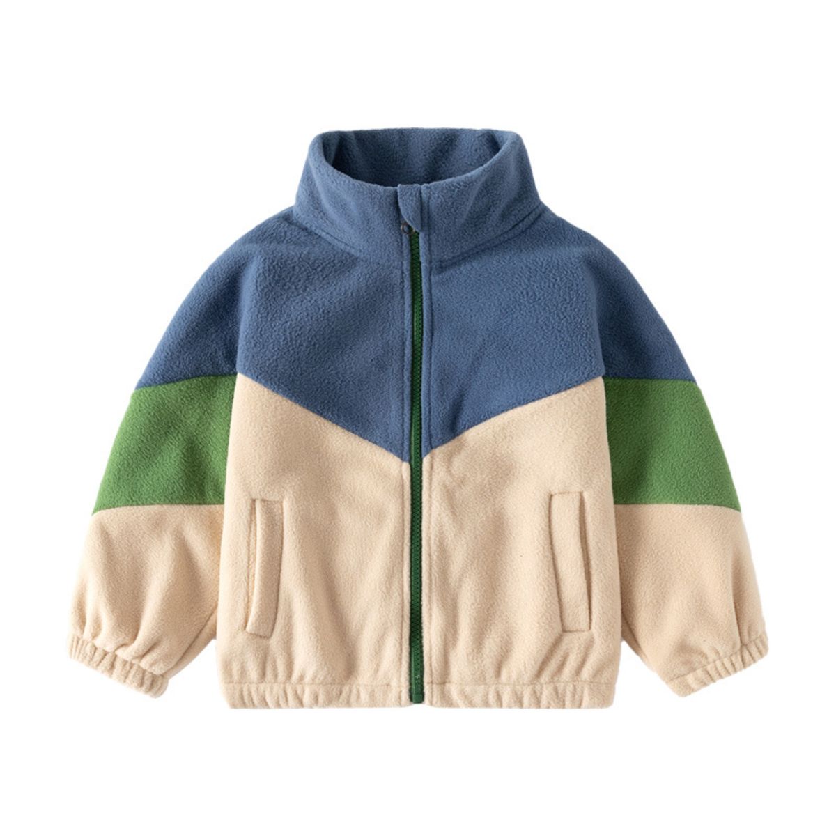 Children's clothing autumn new children's polar fleece jacket boys baby color matching casual tops