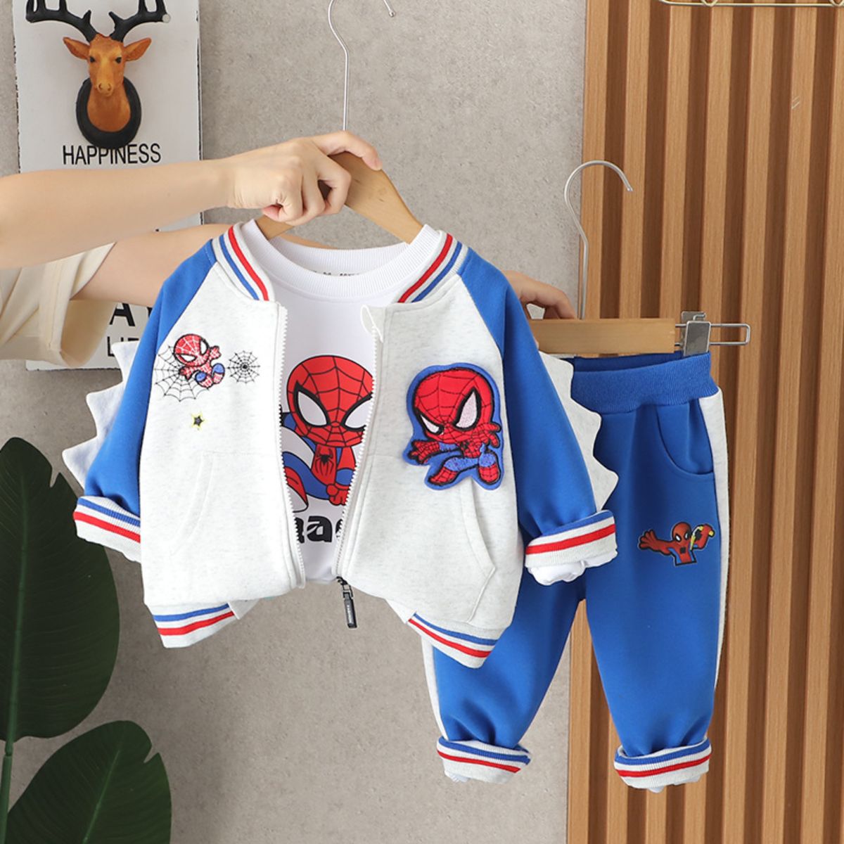 Boys' Ultraman suit sports long sleeve three piece suit