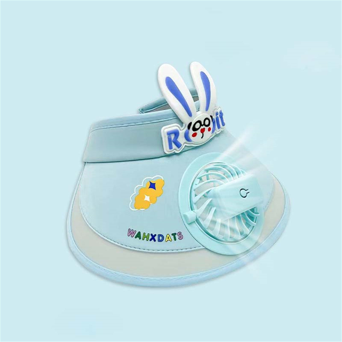 Children's casual cute style bucket hat with rechargeable fan