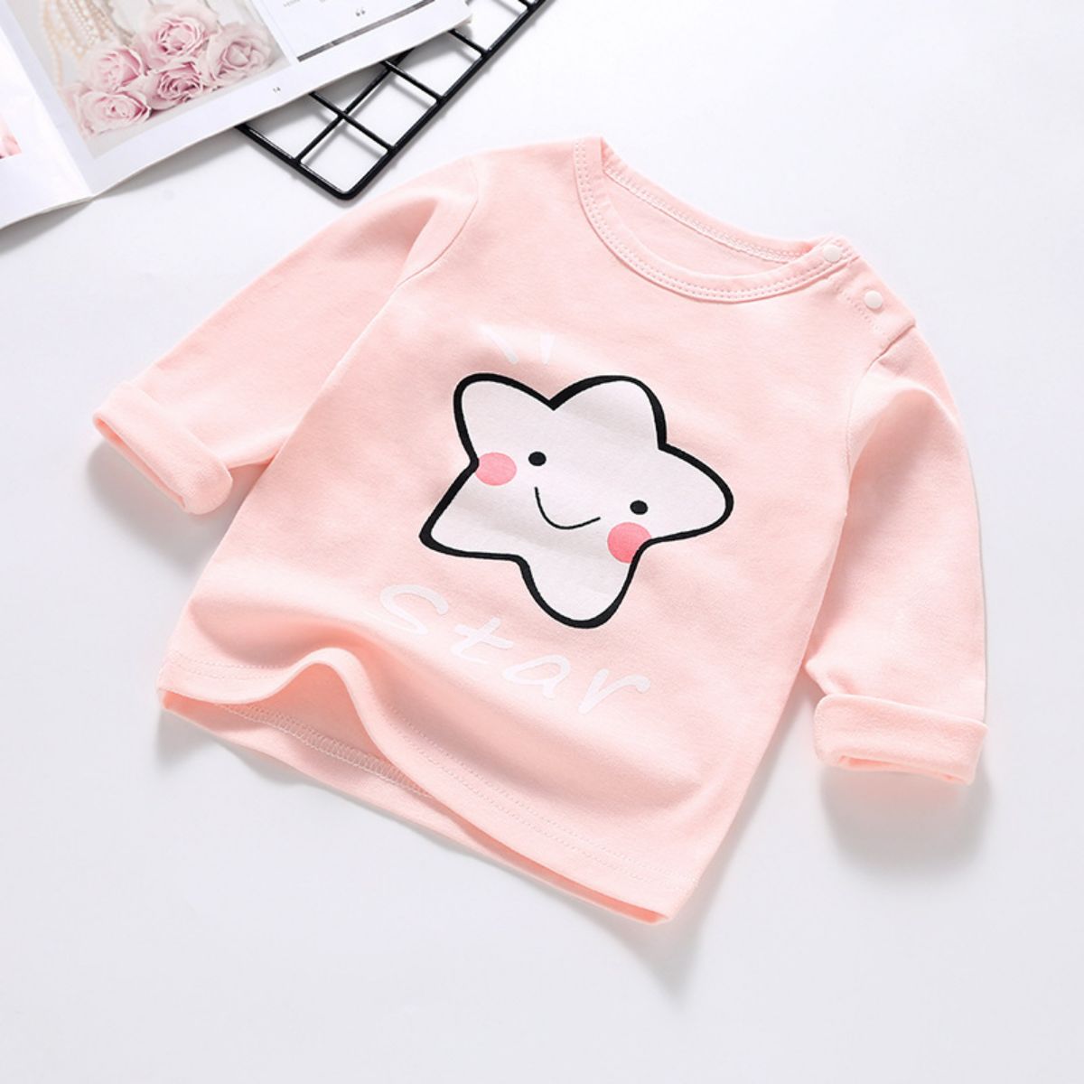 Baby bottoming cotton T-shirt new style infant cartoon tops for men and women baby long sleeves