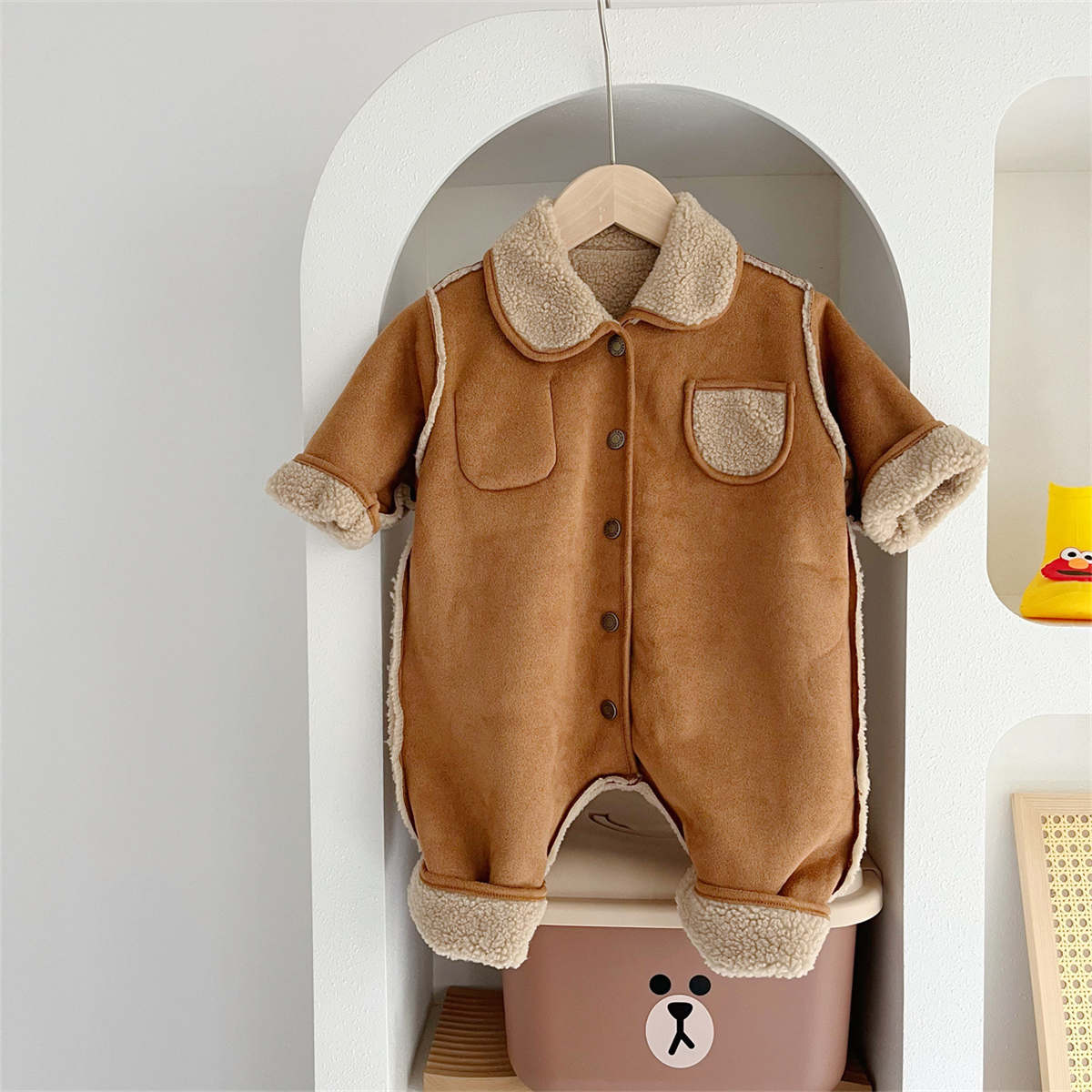 Double-sided warm autumn and winter baby romper