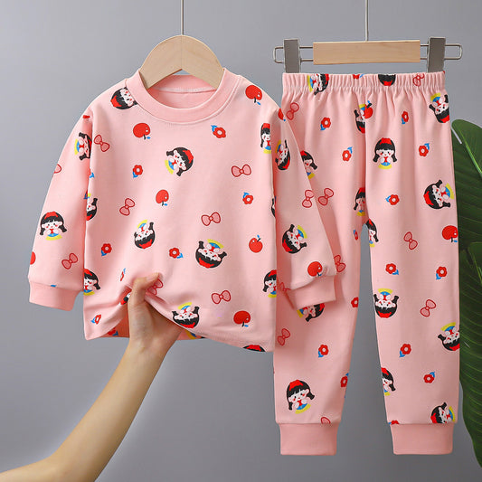 Baby Girls Cotton Cute Bunny Pattern Home Clothes Set