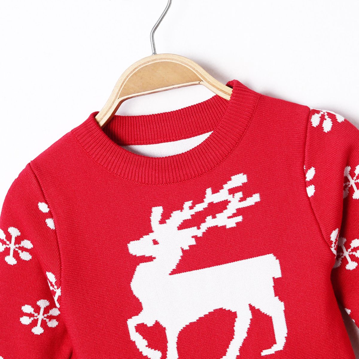 Girls Christmas Children&#39;s Sweater Deer Jacquard Dress