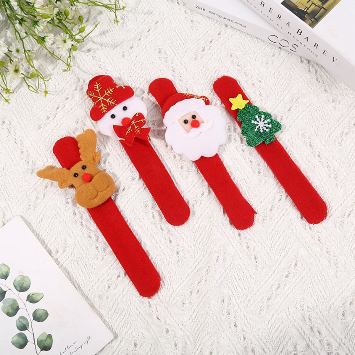 Christmas cartoon luminous plush pat ring