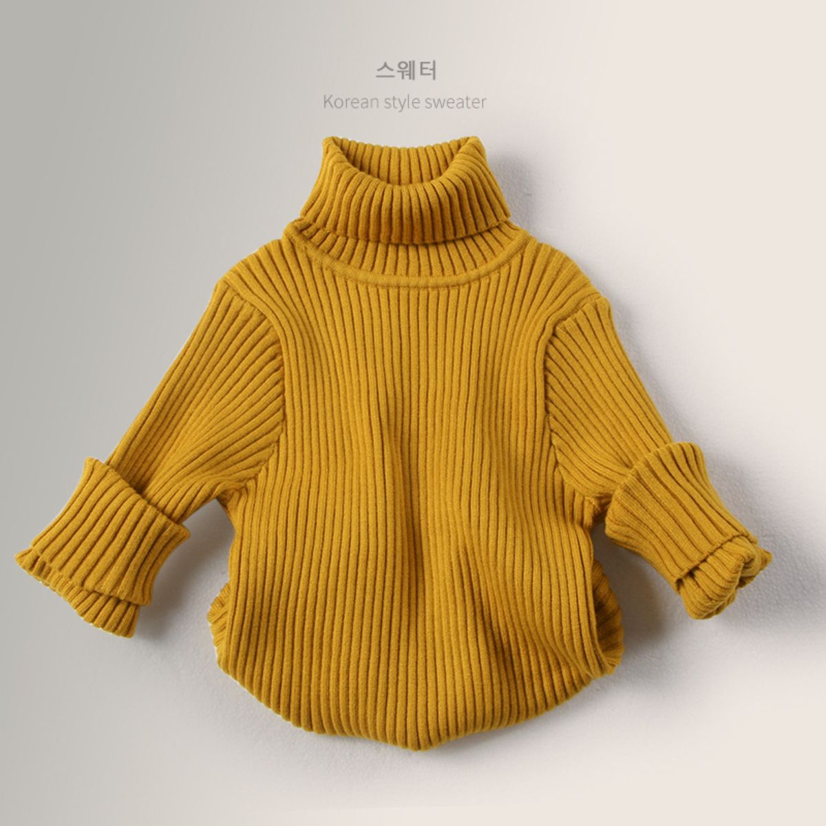 Boys and girls turtleneck knitted pullover sweater