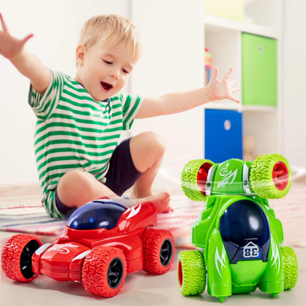 Friction off-road vehicle boy toy rotating stunt car