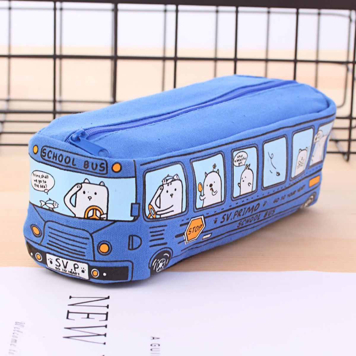 Cartoon Large Capacity Bus Pencil Case Car Pencil Case