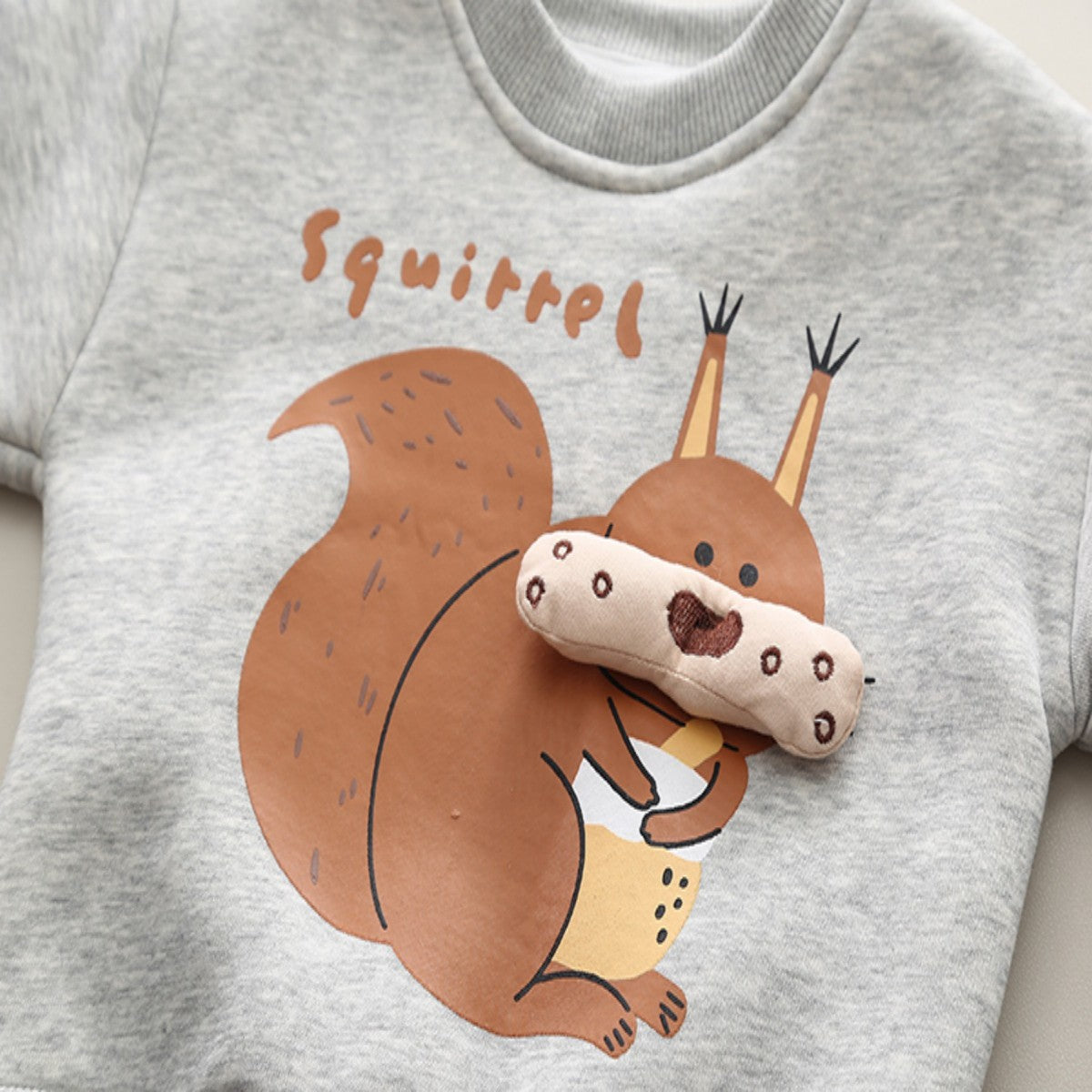 Baby autumn and winter plus fleece two-piece suit boy winter two-piece suit cartoon suit autumn and winter children's clothing