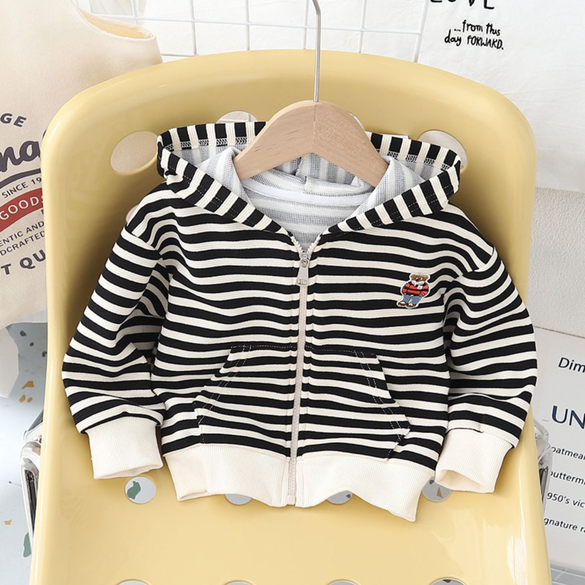 Baby cardigan striped coat boys and girls autumn new jackets small and medium children's versatile tops