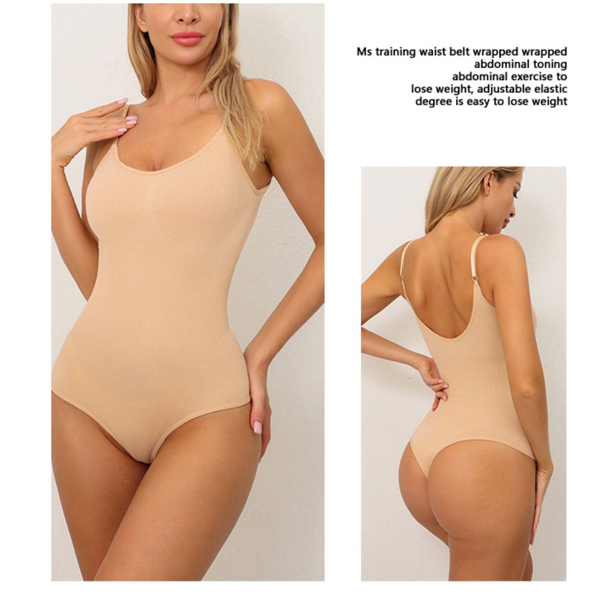 Seamless Shaper Bikini T-Back Bodysuit Waist and Tummy Control Suspender Bodycon Corset