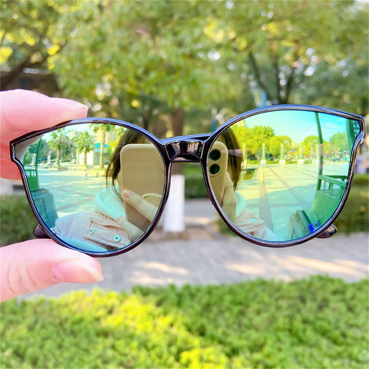 Children's daily simple colorful cool style anti-ultraviolet sunglasses