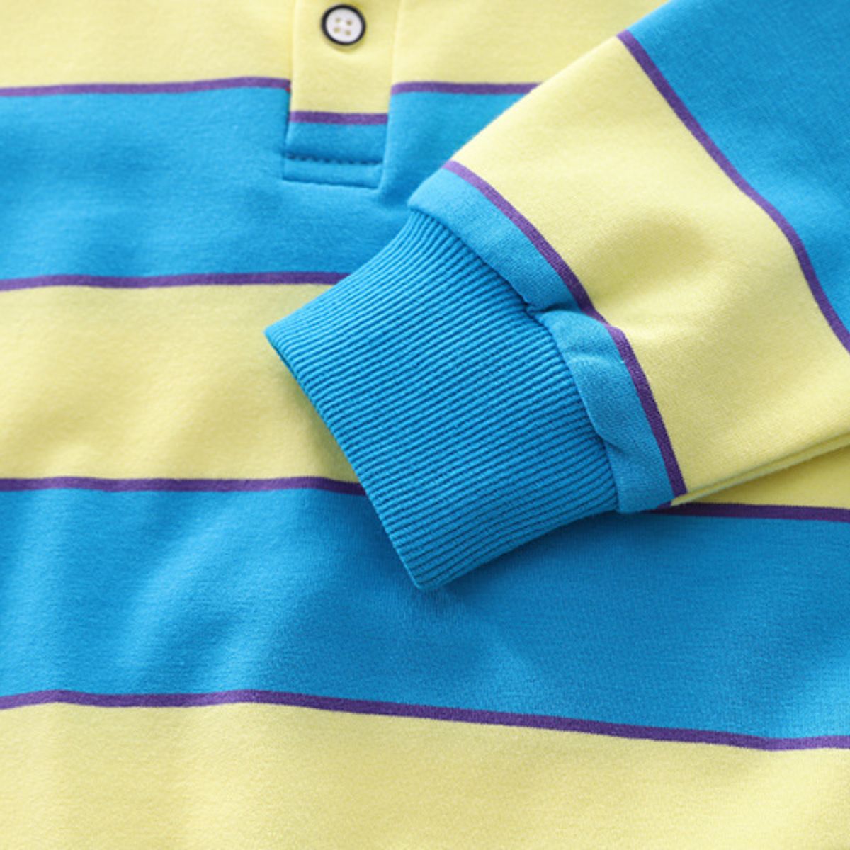 Boys Striped Lapel Polo Shirt Set