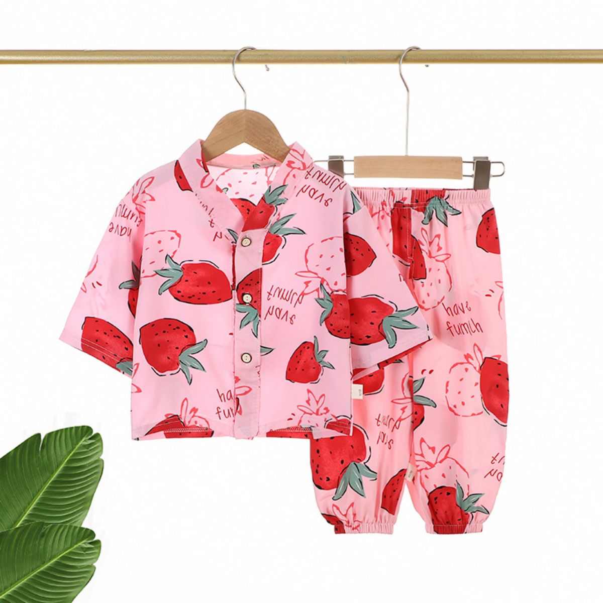 Summer children's pajamas short-sleeved shorts boys and girls baby suits summer thin loose small children air-conditioned clothing