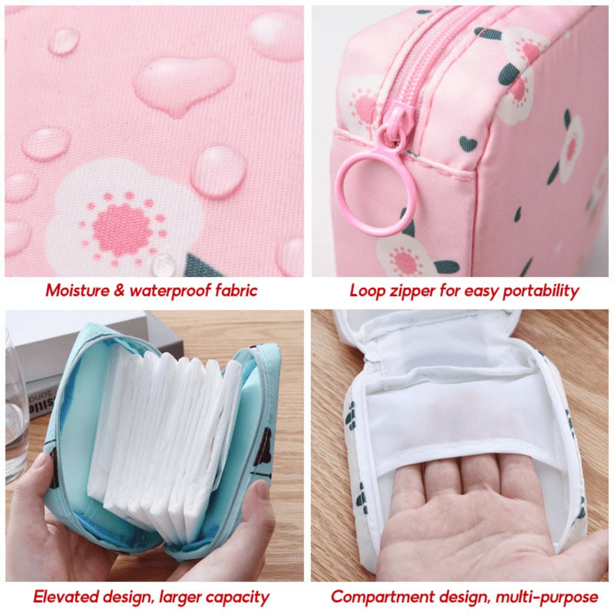 Cartoon sanitary napkin storage bag portable large capacity for menstrual small bag student portable sanitary napkin storage