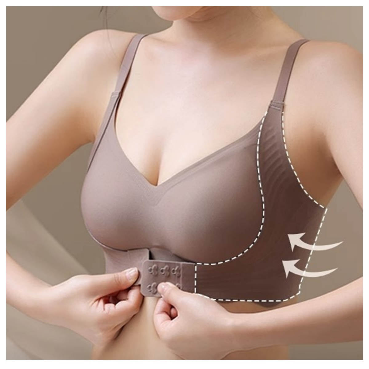 Front clasp bra for women with small chest and large breasts