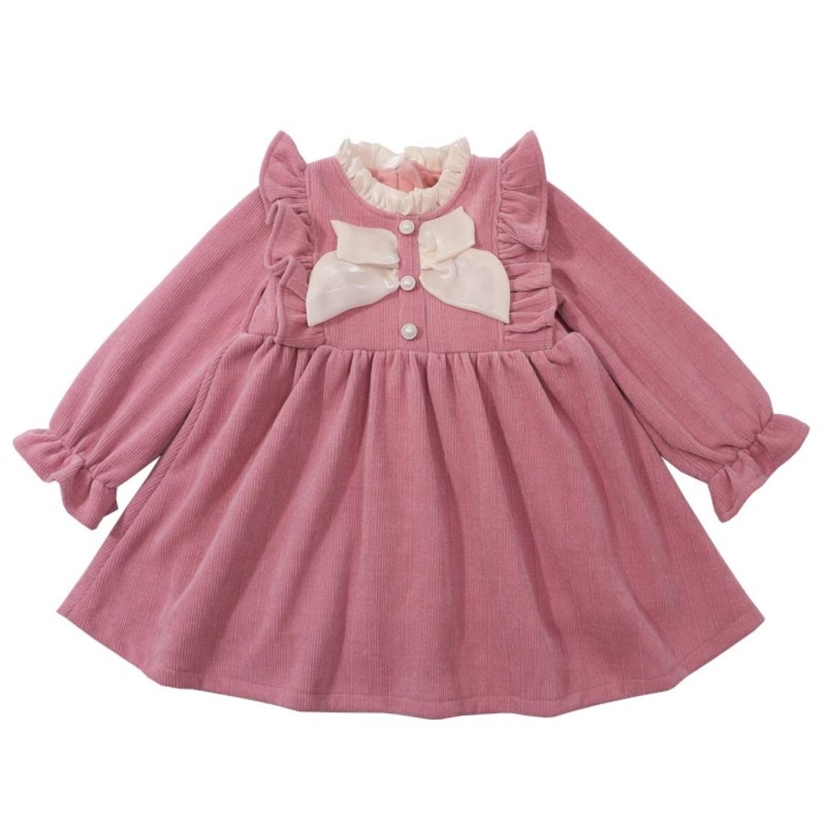 New sweet bow dress autumn and winter children's fashionable mid-length skirt