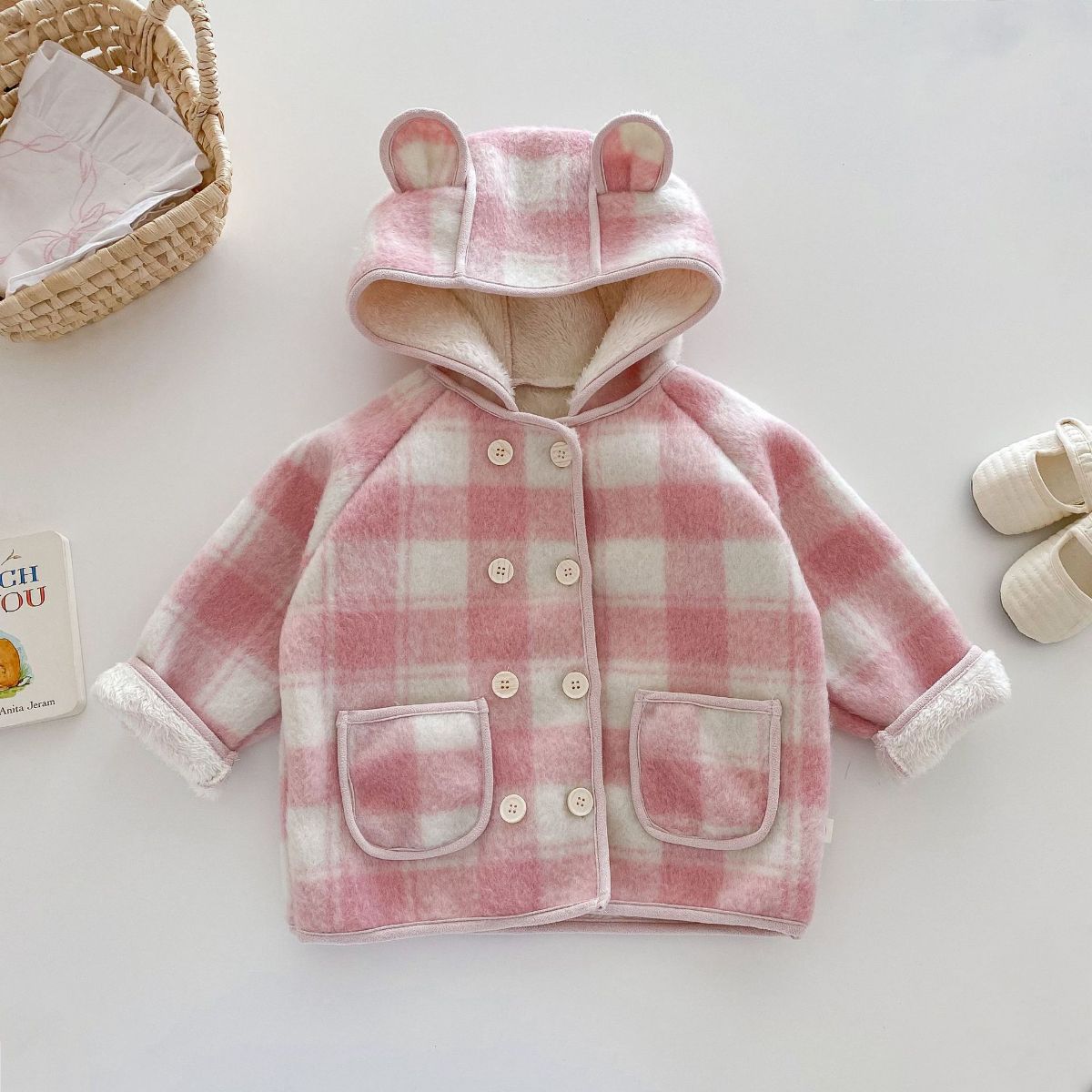 Girls plaid thick coat