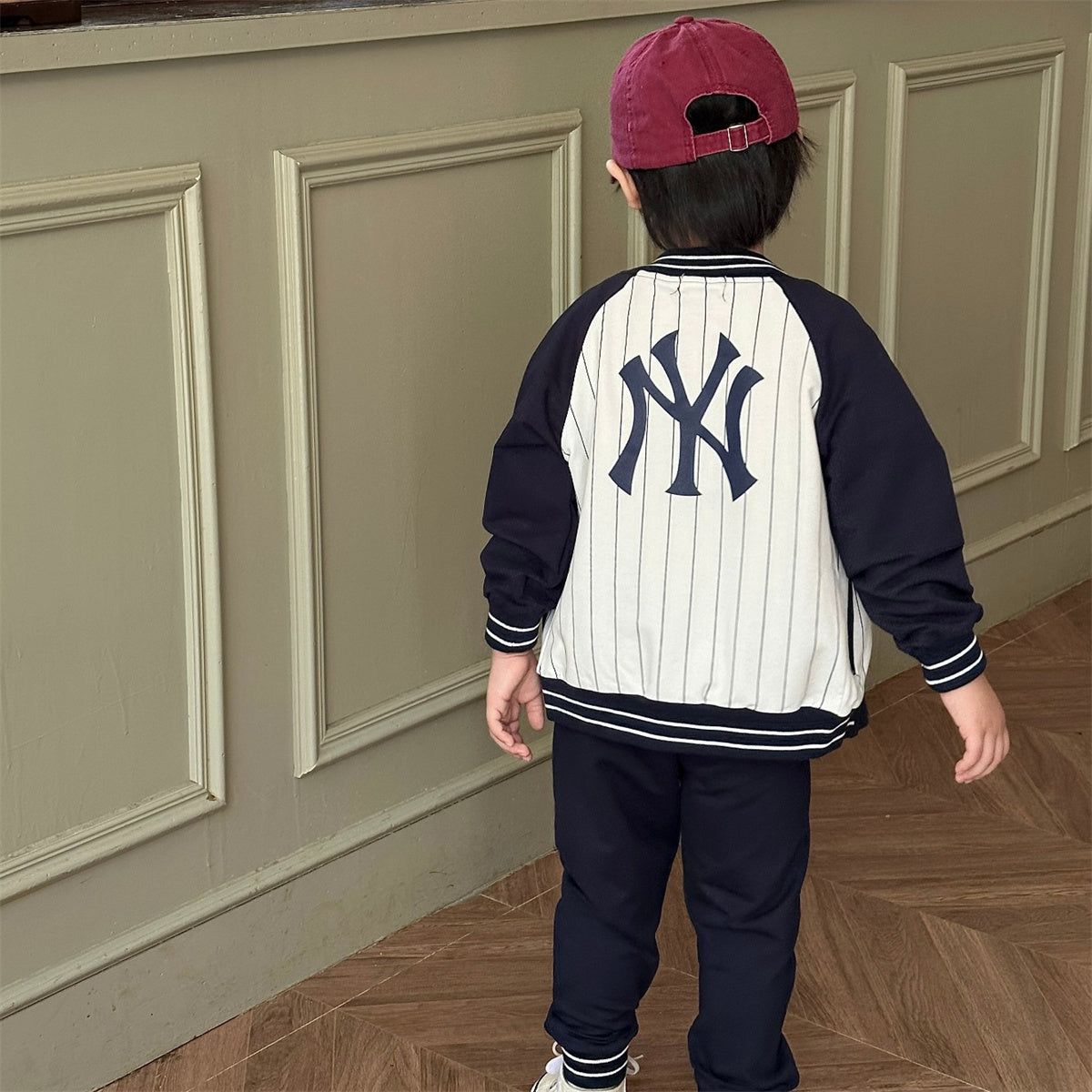 New Children's Baseball Sweatshirt Long Sleeve Jacket Zipper Fashion Suit