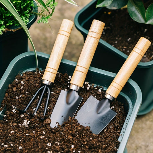 Flower planting tools household vegetable and flower gardening loose soil flower shovel potted flower art planting tools three-piece small shovel