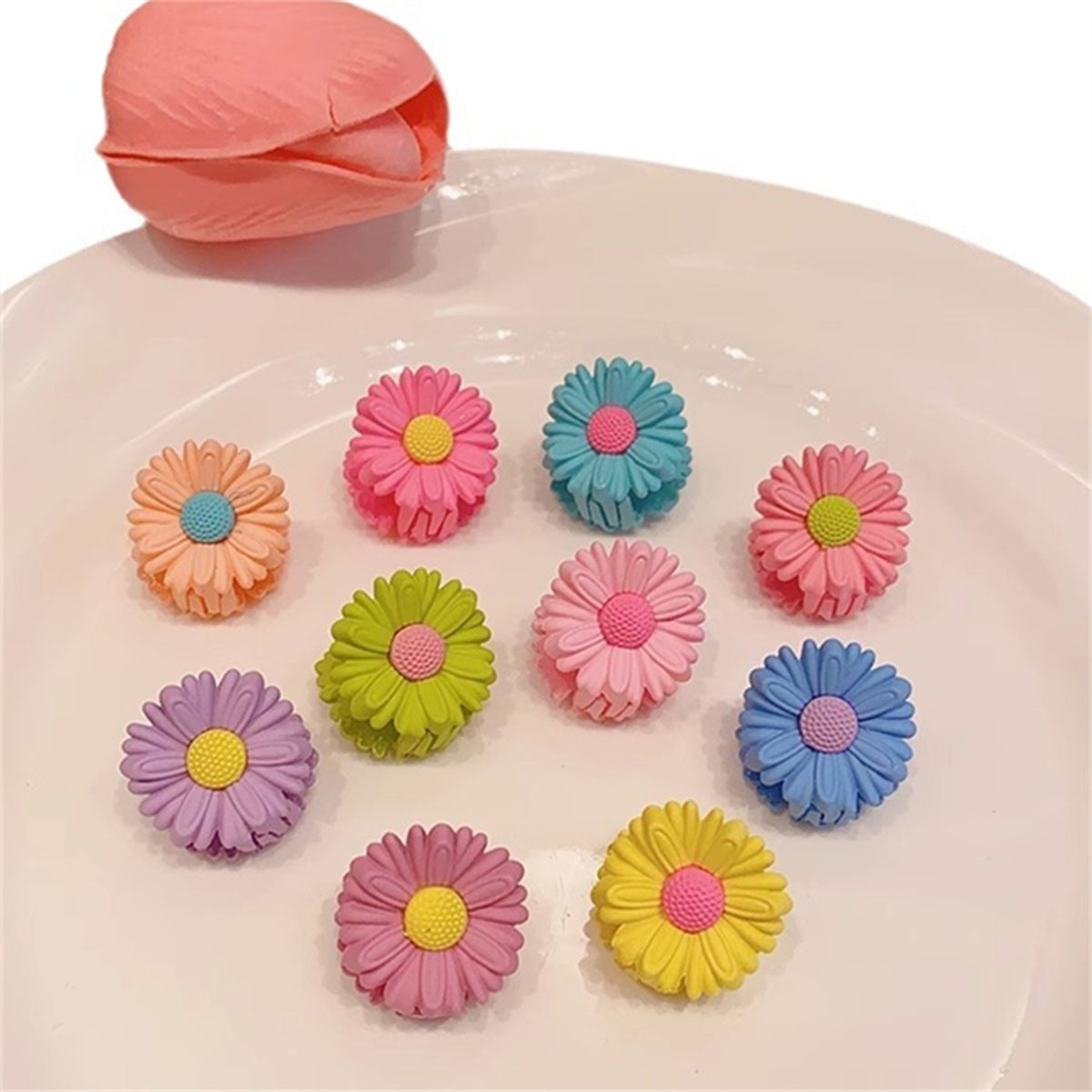 Children's 10-piece 3D flower hairpins