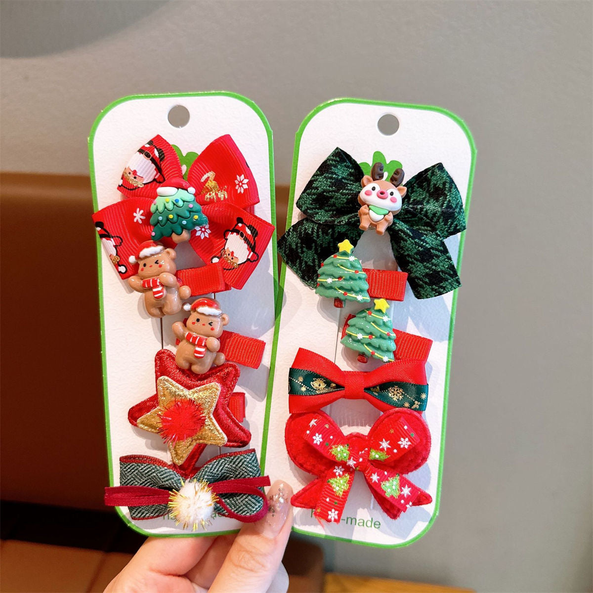 Children's 5-piece set Santa Claus Christmas tree elk bangs hairpin