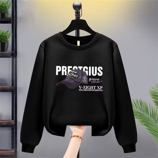 Fashionable all-match round neck sweatshirt