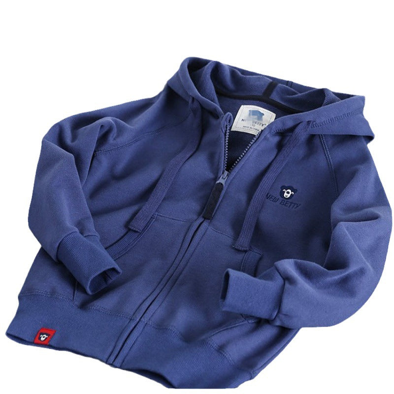 Boys' fashionable and versatile zip-up sweatshirt cardigan