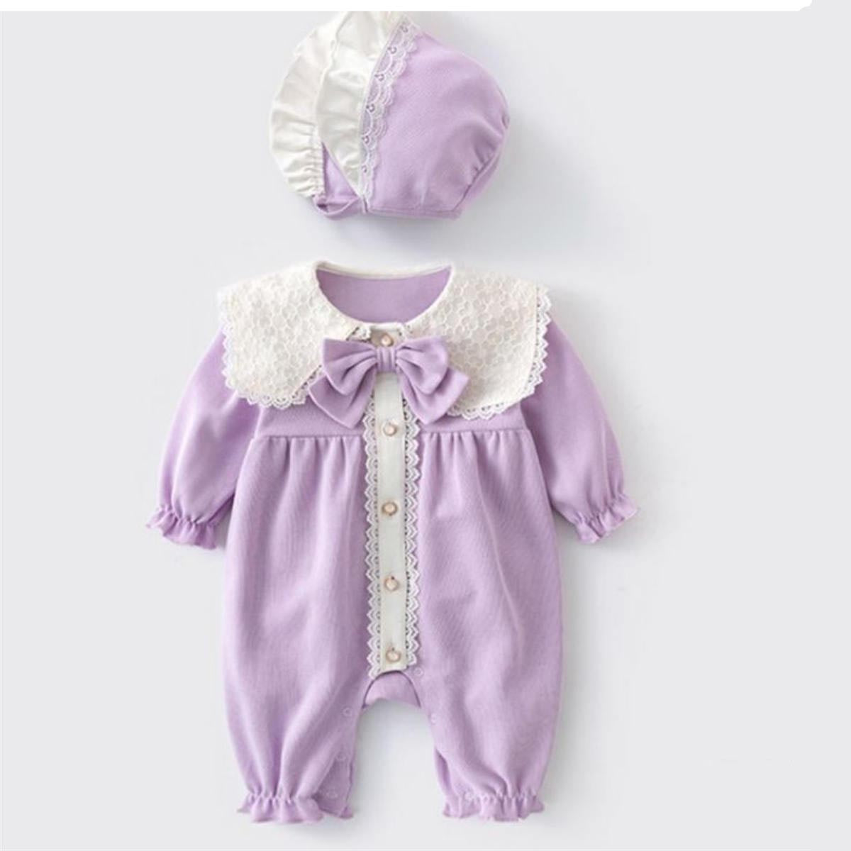 Baby spring and autumn long sleeve jumpsuit for baby girls super cute princess romper