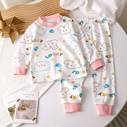 baby girl's autumn clothes and long johns pure cotton home clothes set