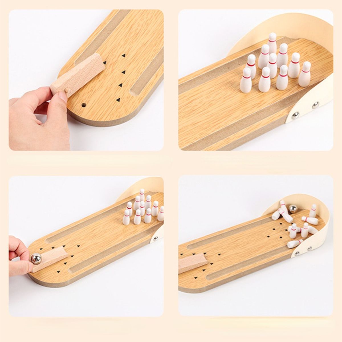 Early childhood educational toys for children, parent-child interactive mini bowling wooden toys