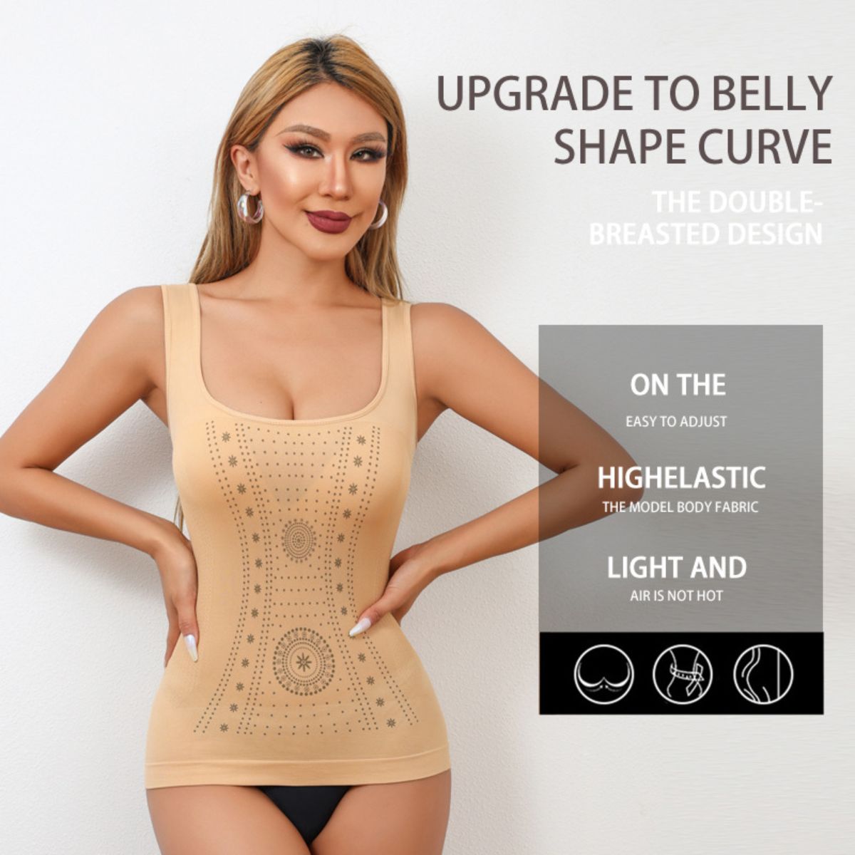 Seamless enhanced one-piece body shaper, tummy-lifting, hip-lifting, elastic slimming clothing, body shaping, large size corset