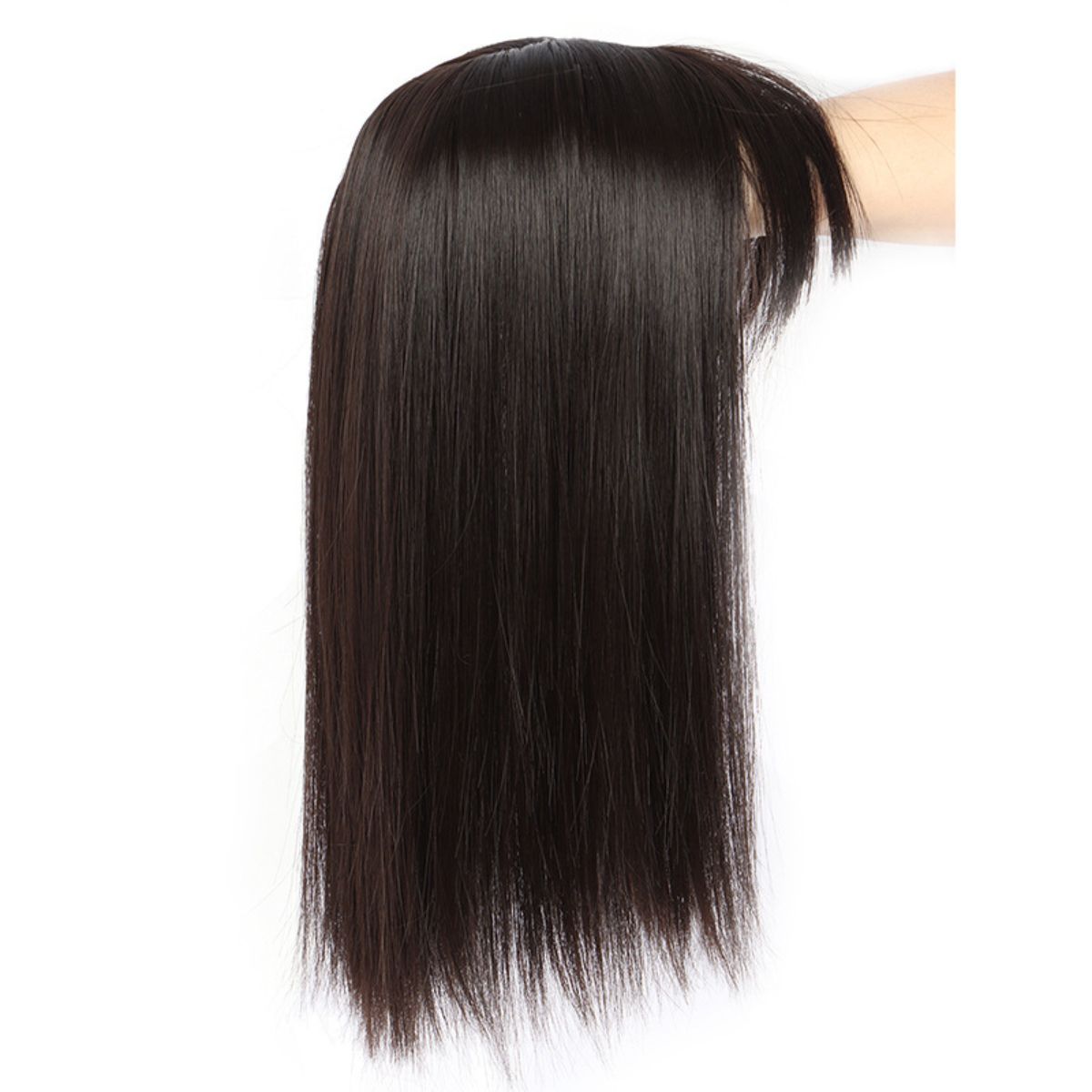 Wig patch on top of head to cover gray hair, natural and traceless hair growth, light and traceless air bangs patch