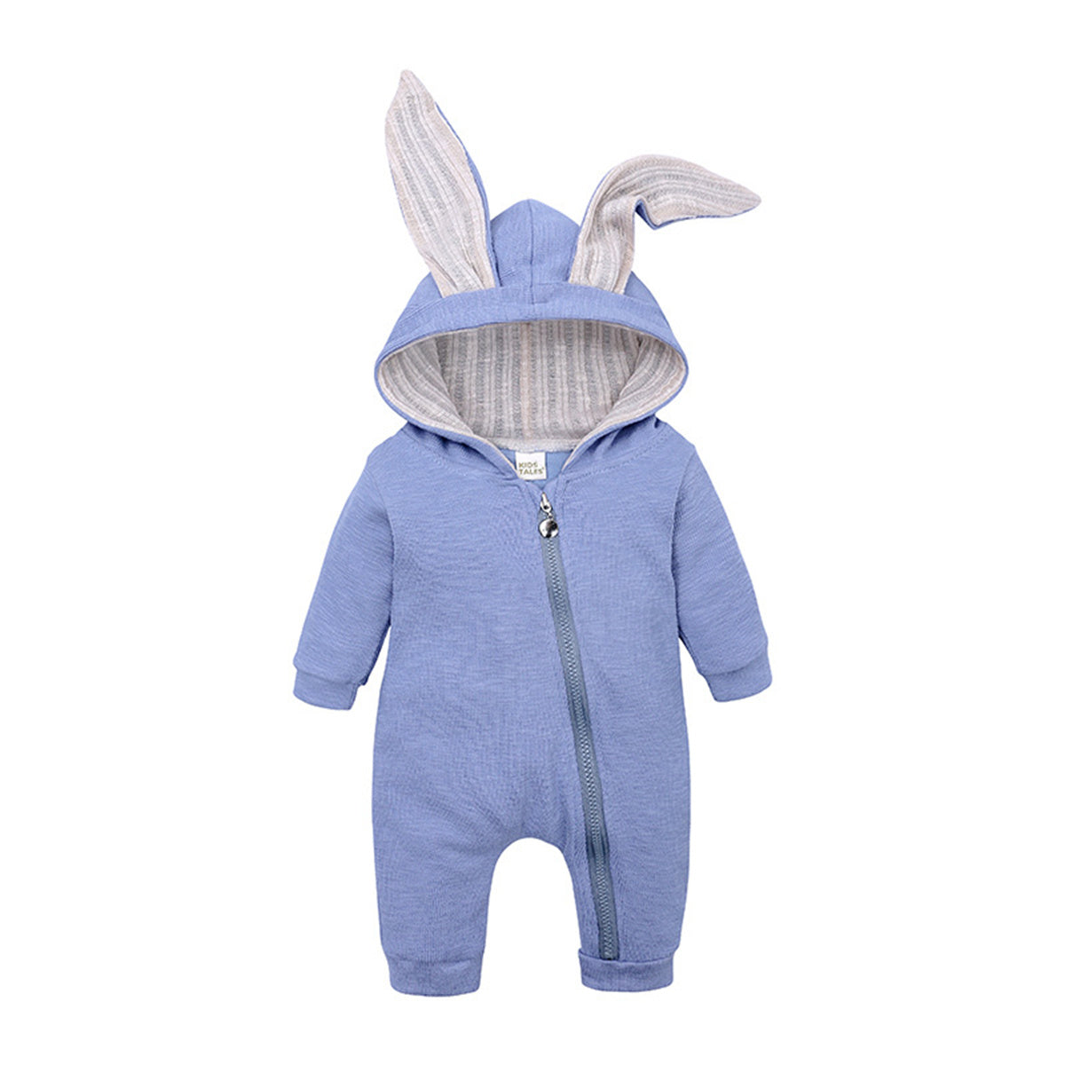 Baby big ears bunny hooded zipper romper