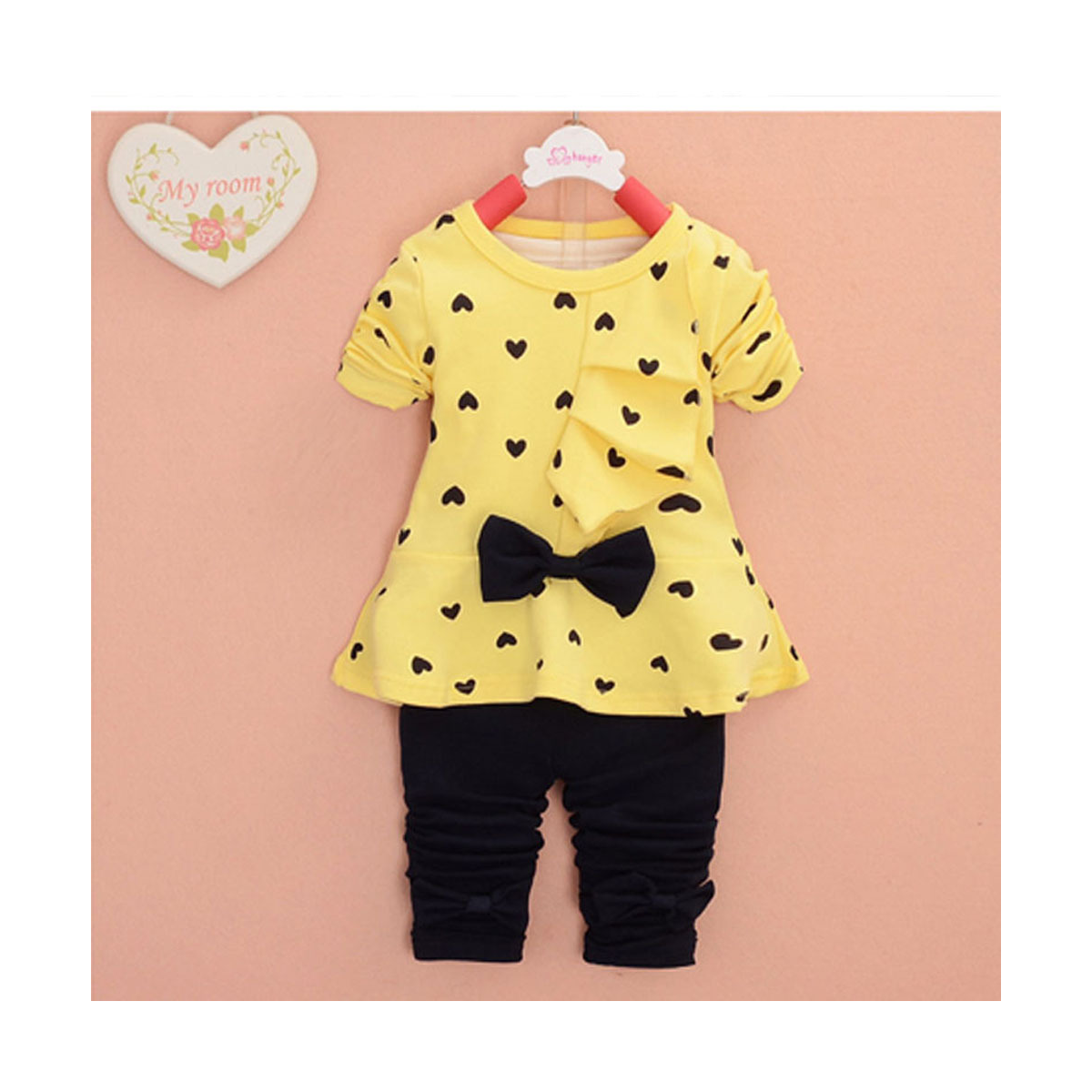 Love bow girl suit princess children autumn suit children suit