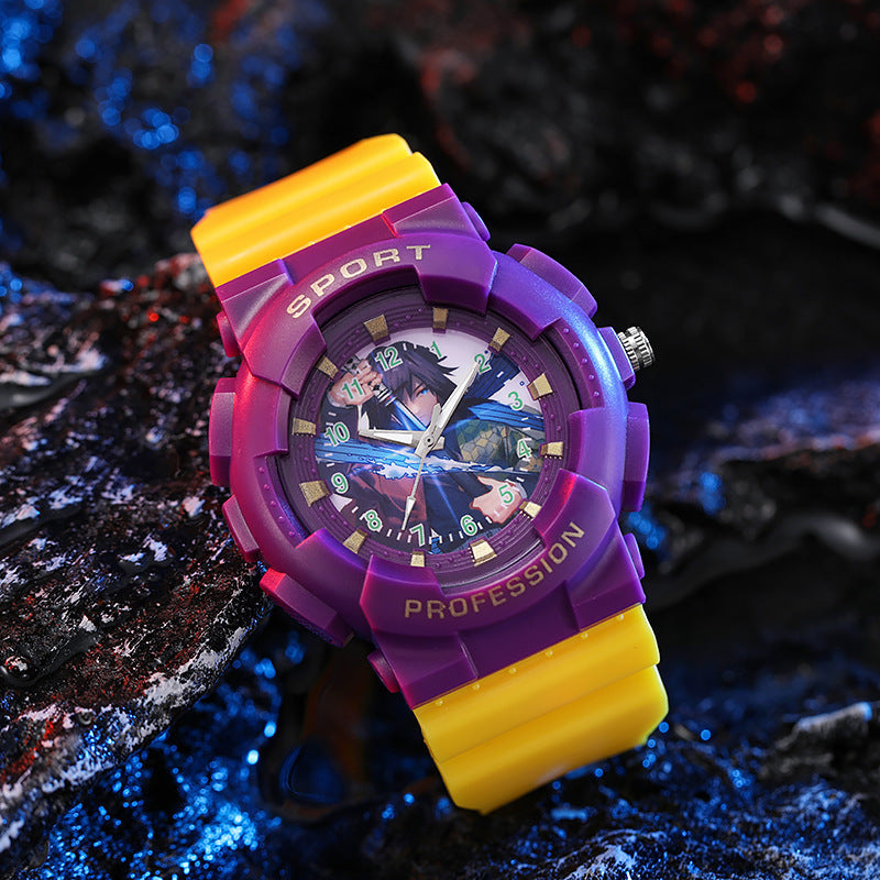 Children's Boys One Piece Cartoon Outdoor Multi-Function Sports Quartz Watch