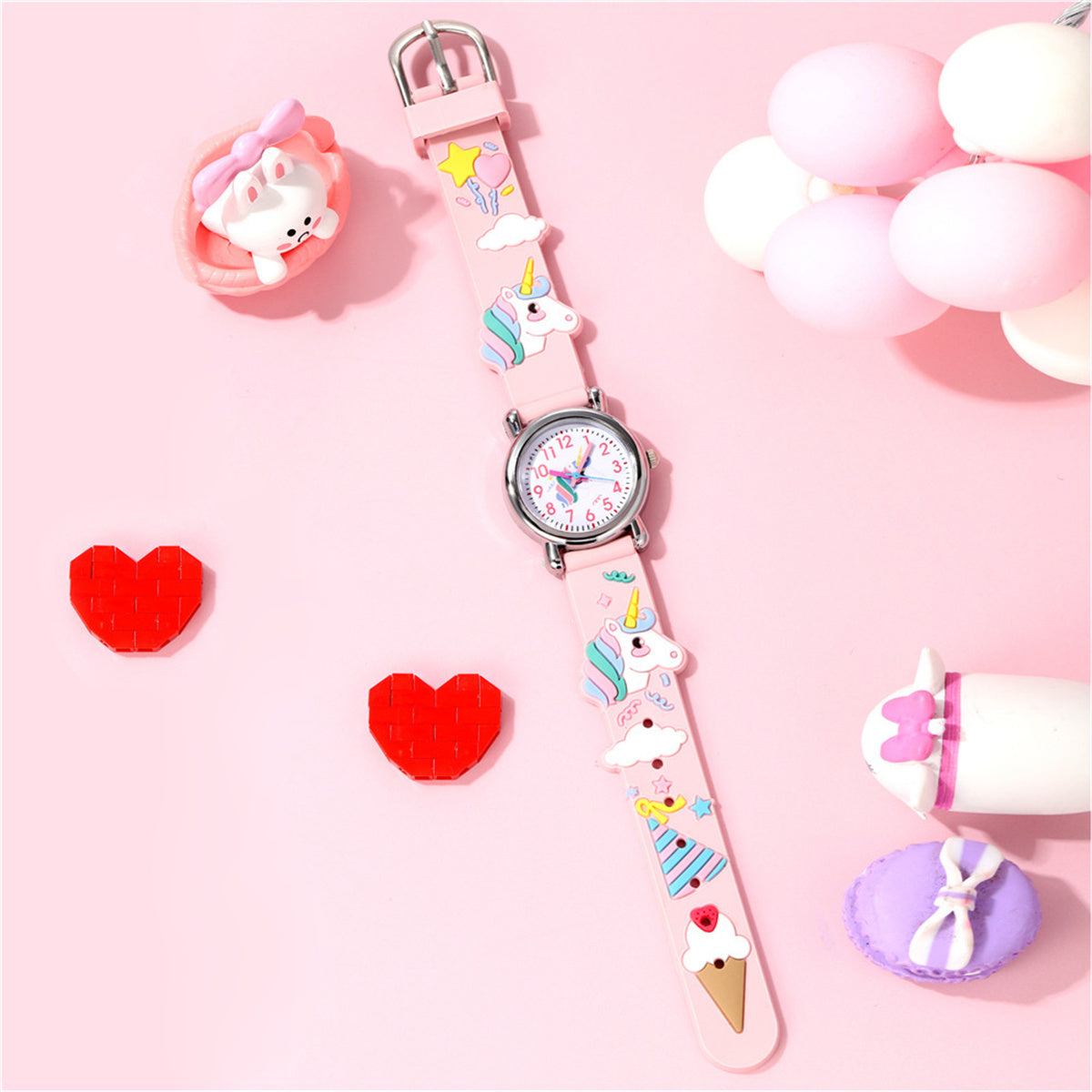 Children Girls Watch Cute 3D Unicorn Pattern Quartz Watch