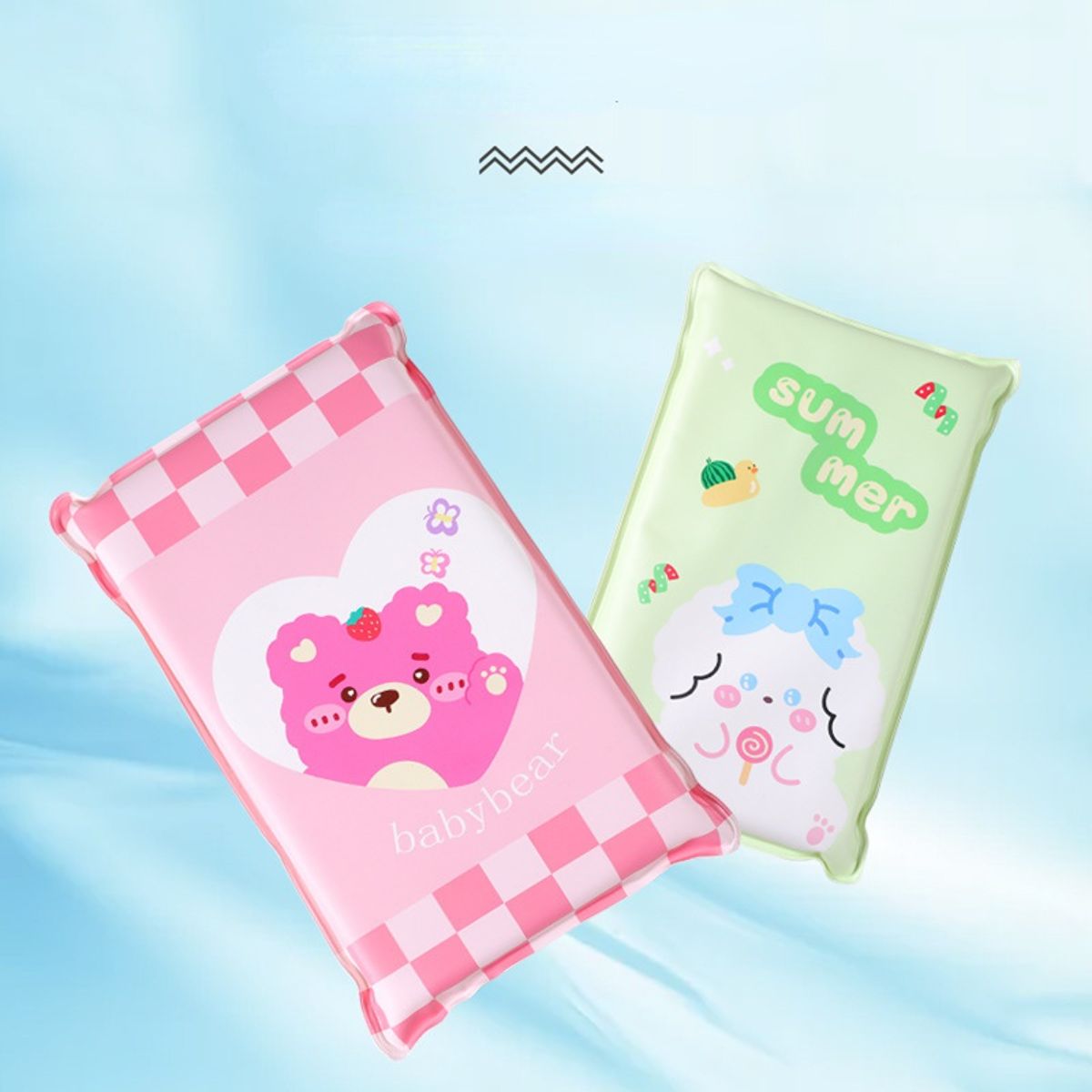 Summer cartoon ice pillow cute student nap pillow adult cooling gel ice pad free water injection cooling pillow