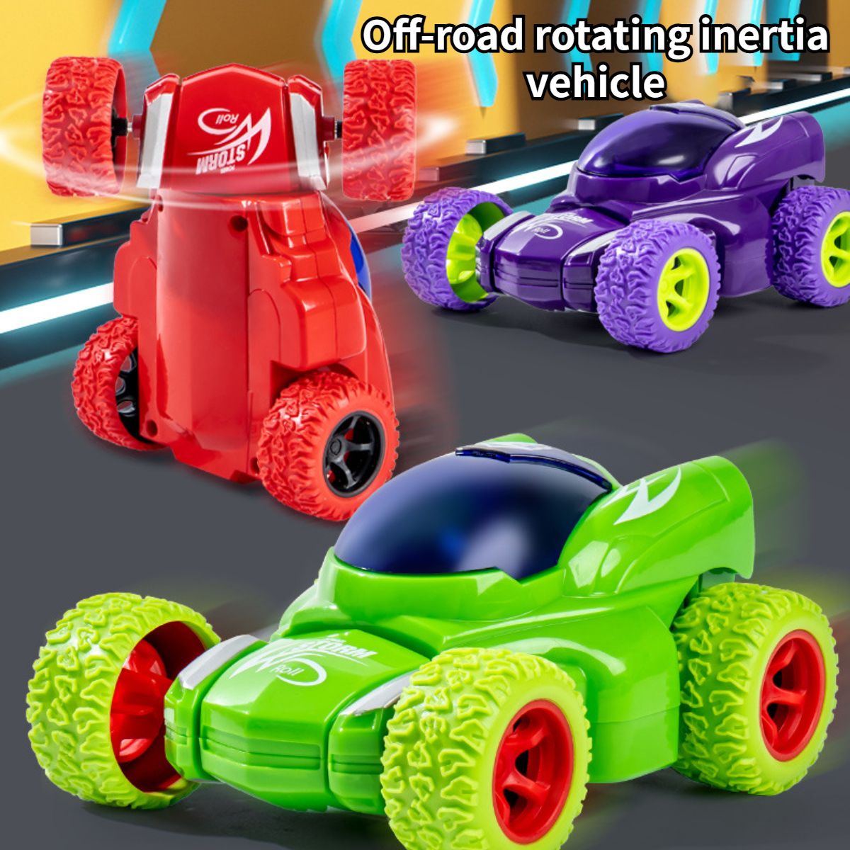 Friction off-road vehicle boy toy rotating stunt car