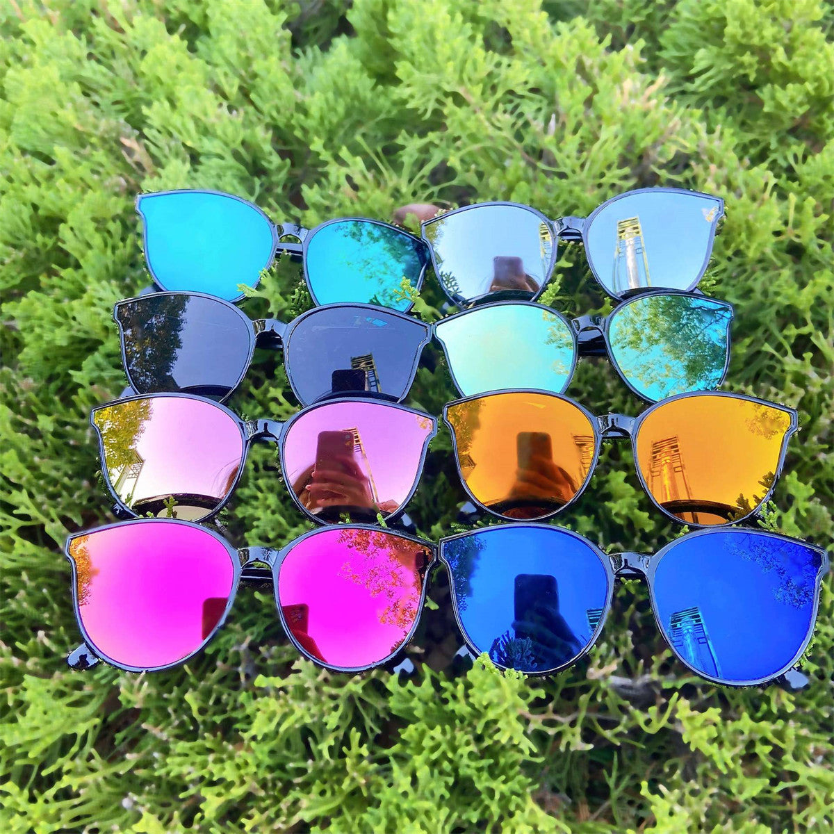 Children's daily simple colorful cool style anti-ultraviolet sunglasses