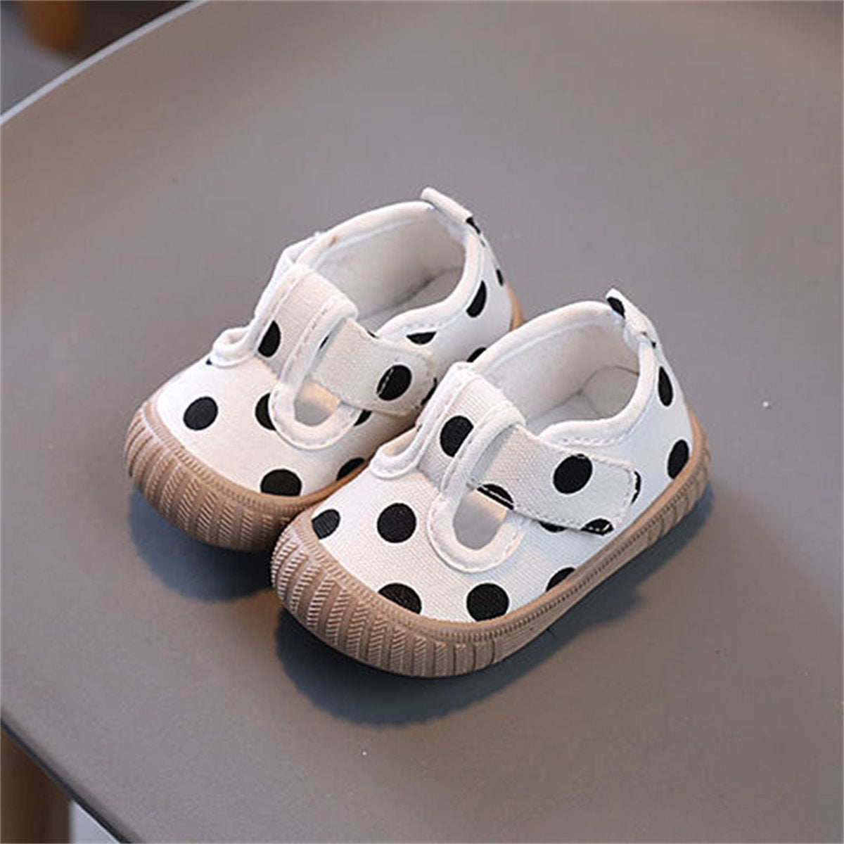 Little girls cute leopard check soft sole fabric toddler shoes